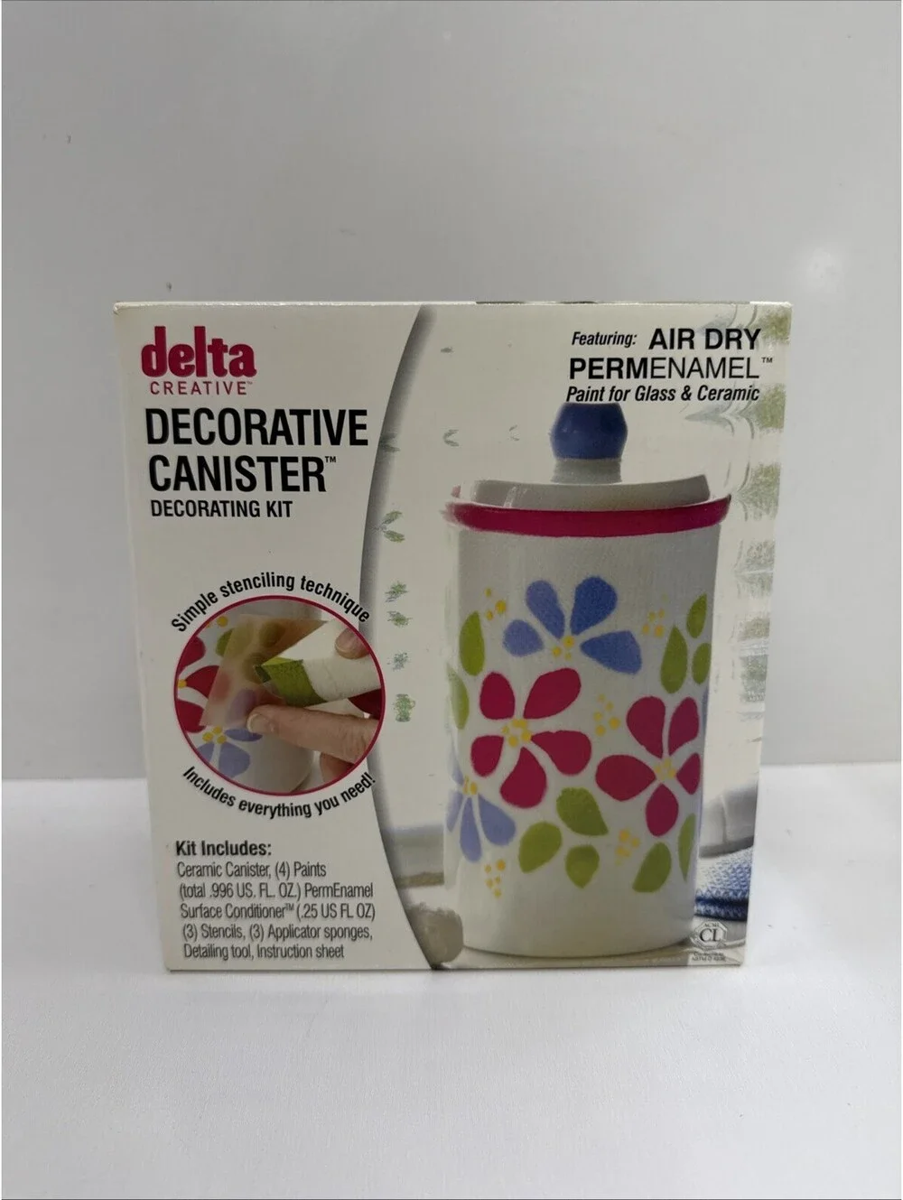 *Rare* Delta Creative Decorative Canister Stencil Decorating Kit